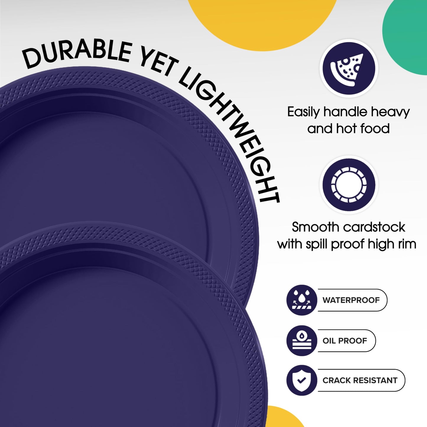 10 In. Navy Plastic Plates - 50 Ct.