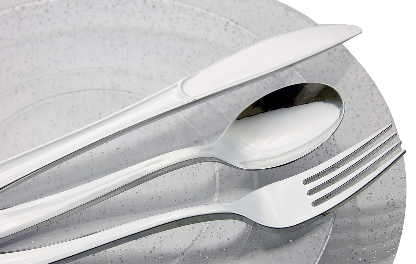 10" Silver Sparkle Design Plastic Plates (10)