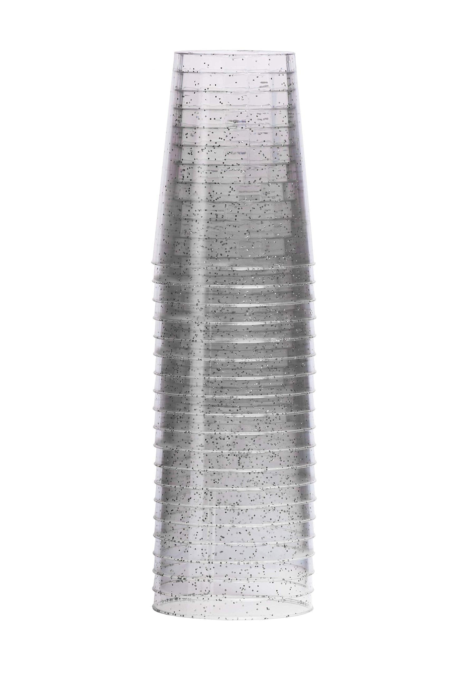 10 Oz. Silver Sparkle Plastic Tumblers - 20 Ct.