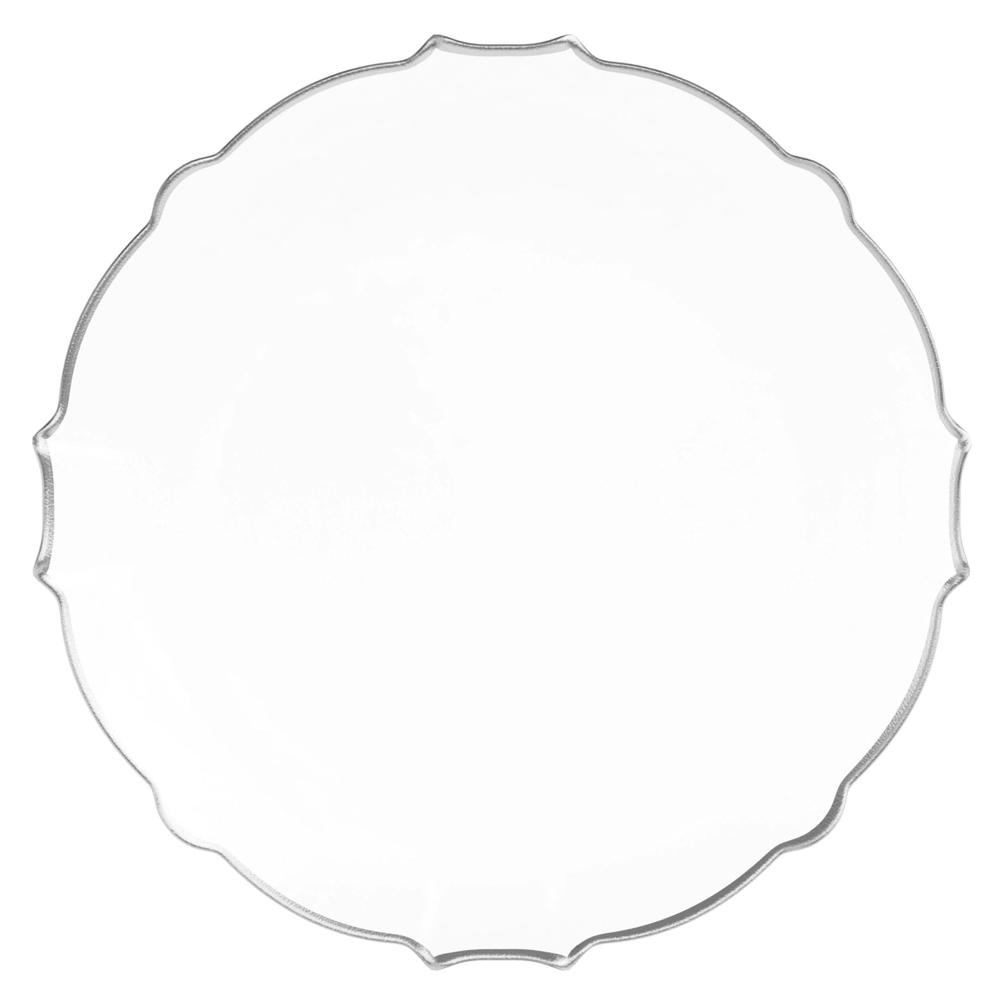 10.25" Clear/Silver Petal Plates 20 Ct.