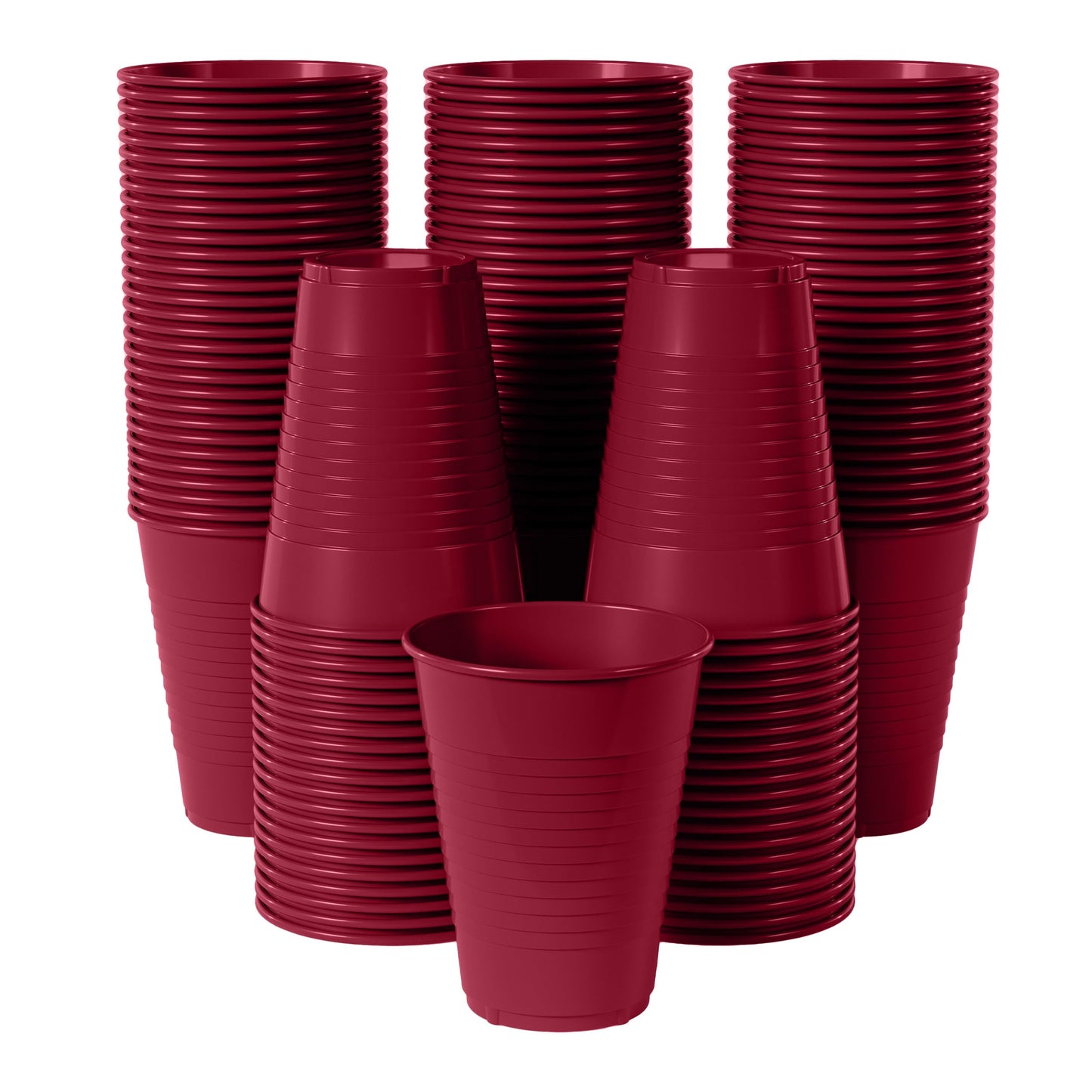 12 oz Burgundy Plastic Cups - 50 Ct.
