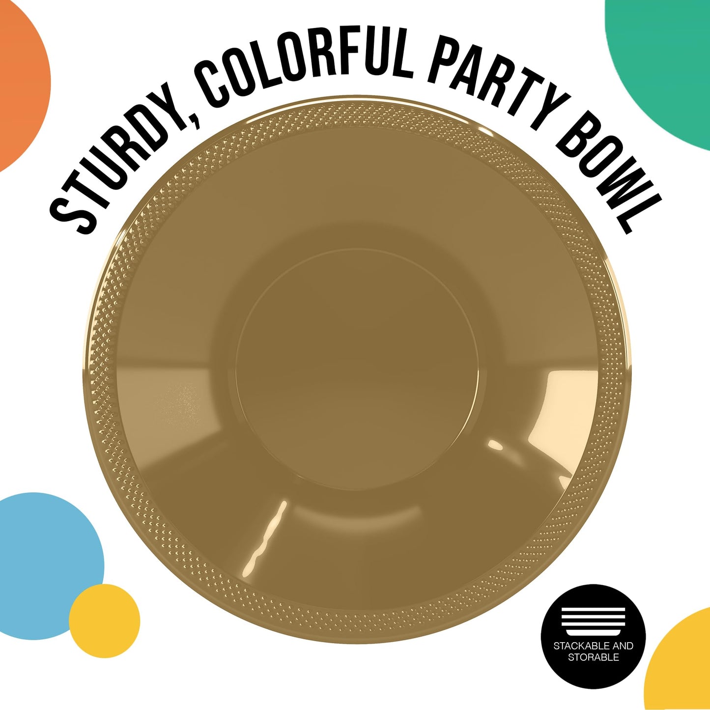 12 oz Gold Plastic Bowls (50)