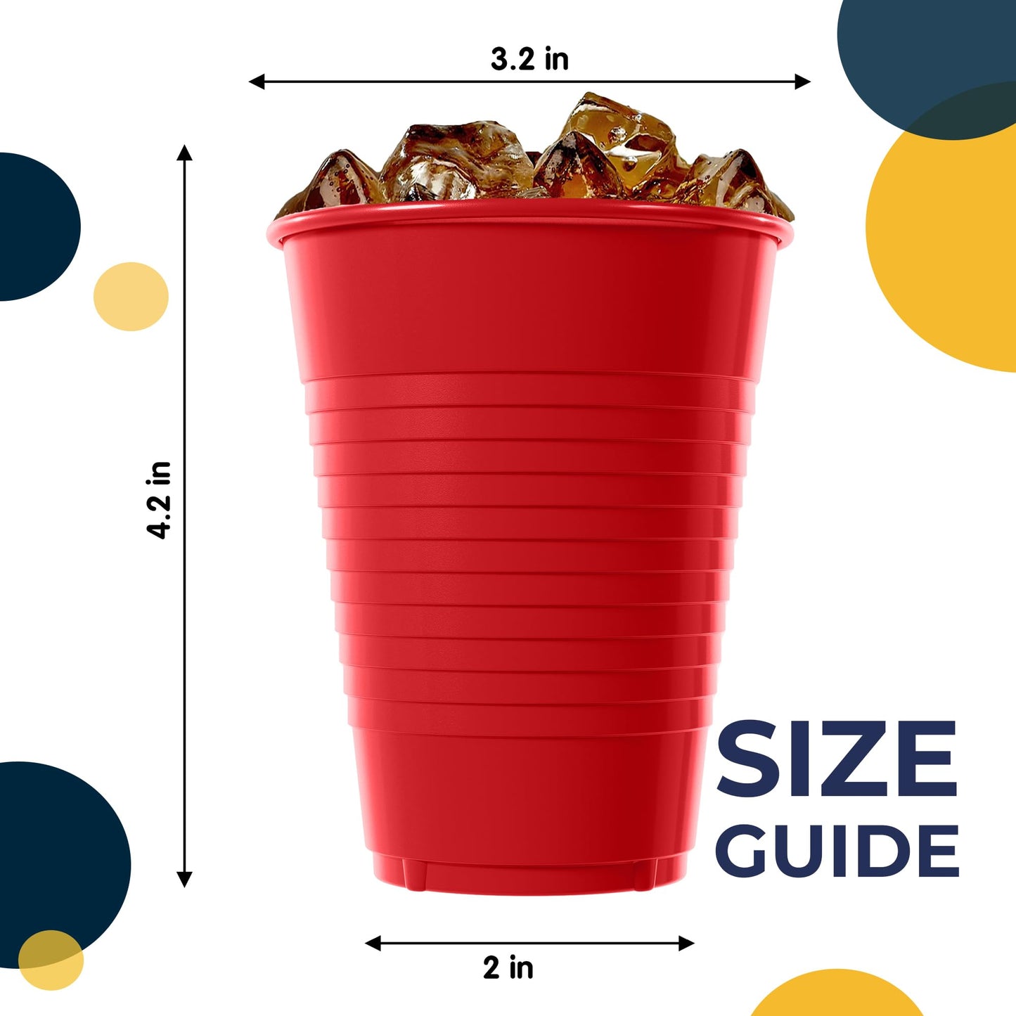 12 Oz. Red Plastic Cups - 50 Ct.