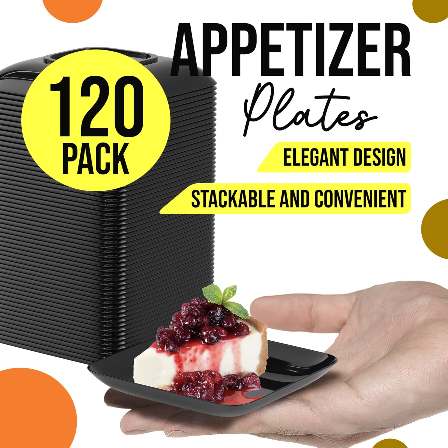 2.44 In. Black Sauce Dishes - 20 Ct.