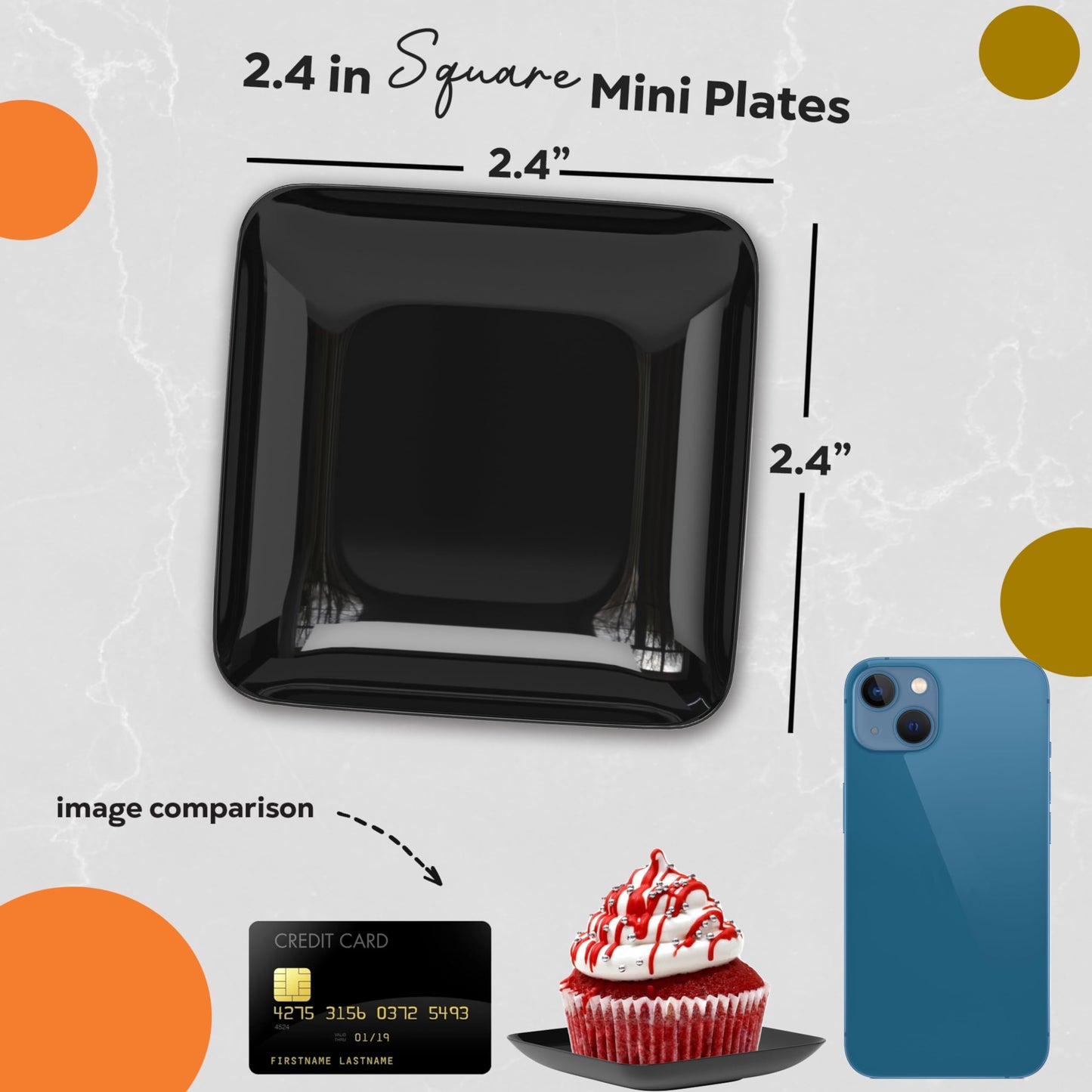 2.44 In. Black Sauce Dishes - 20 Ct.