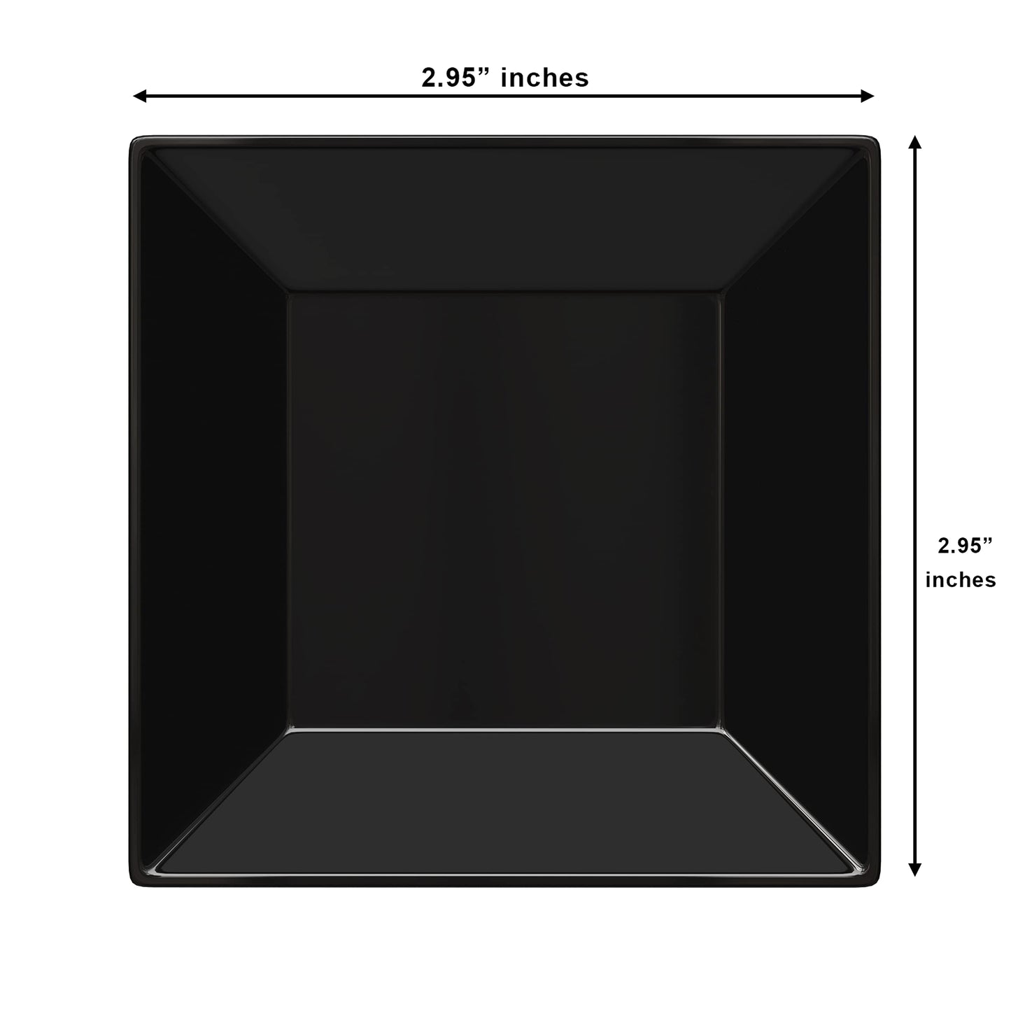 2.75 In. Black Square Miniature Plates - 20 Ct.