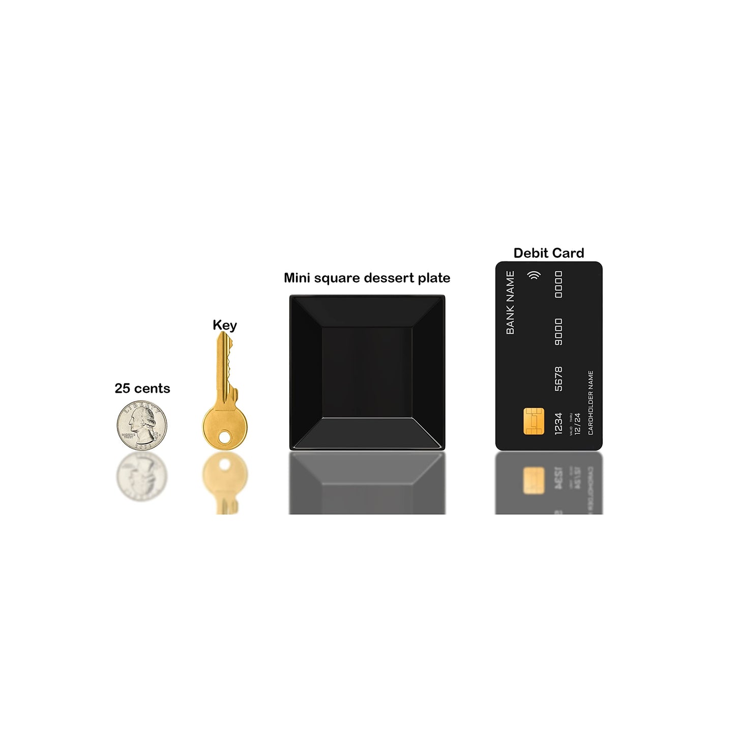 2.75 In. Black Square Miniature Plates - 20 Ct.