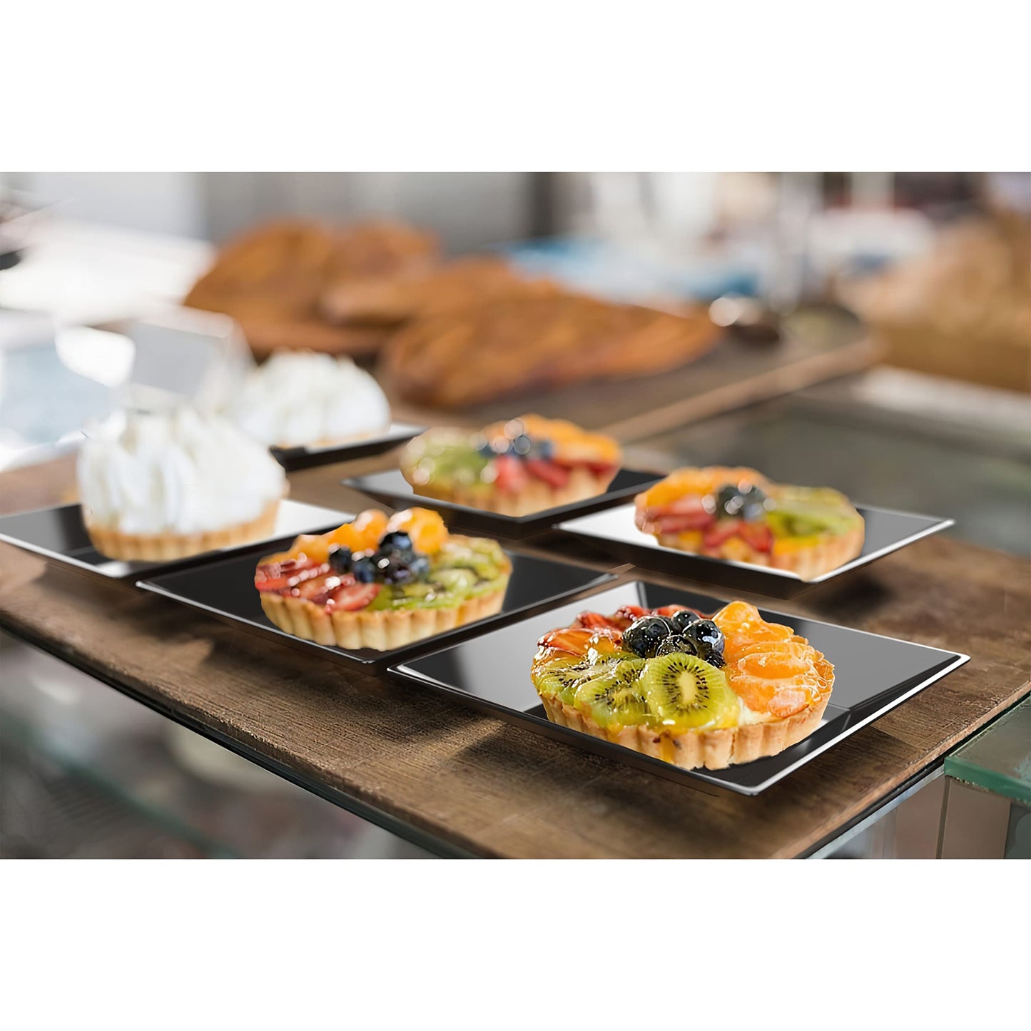 2.75 In. Black Square Miniature Plates - 20 Ct.