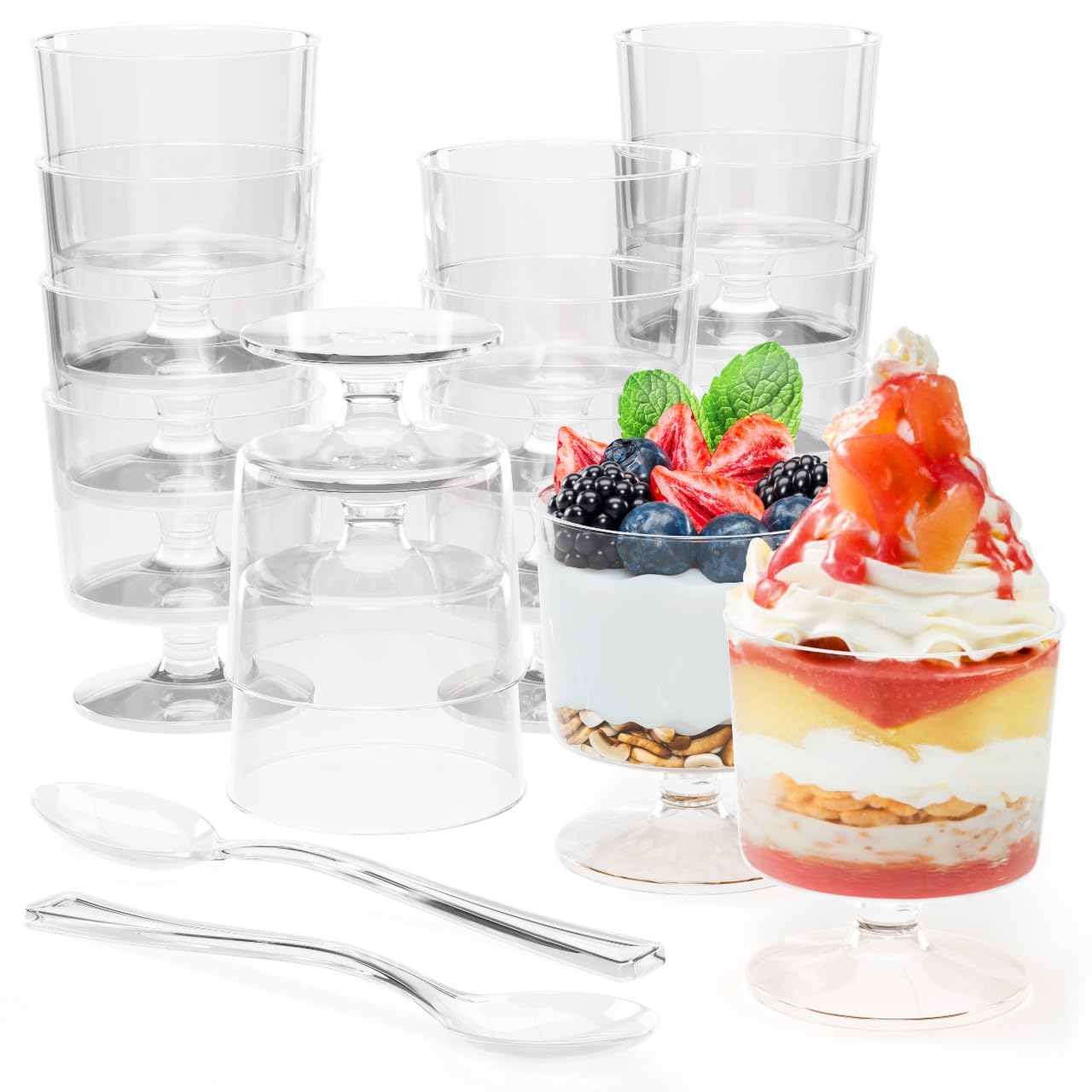 2 Oz. Clear Stemmed Mousse Cup - 20 Ct.