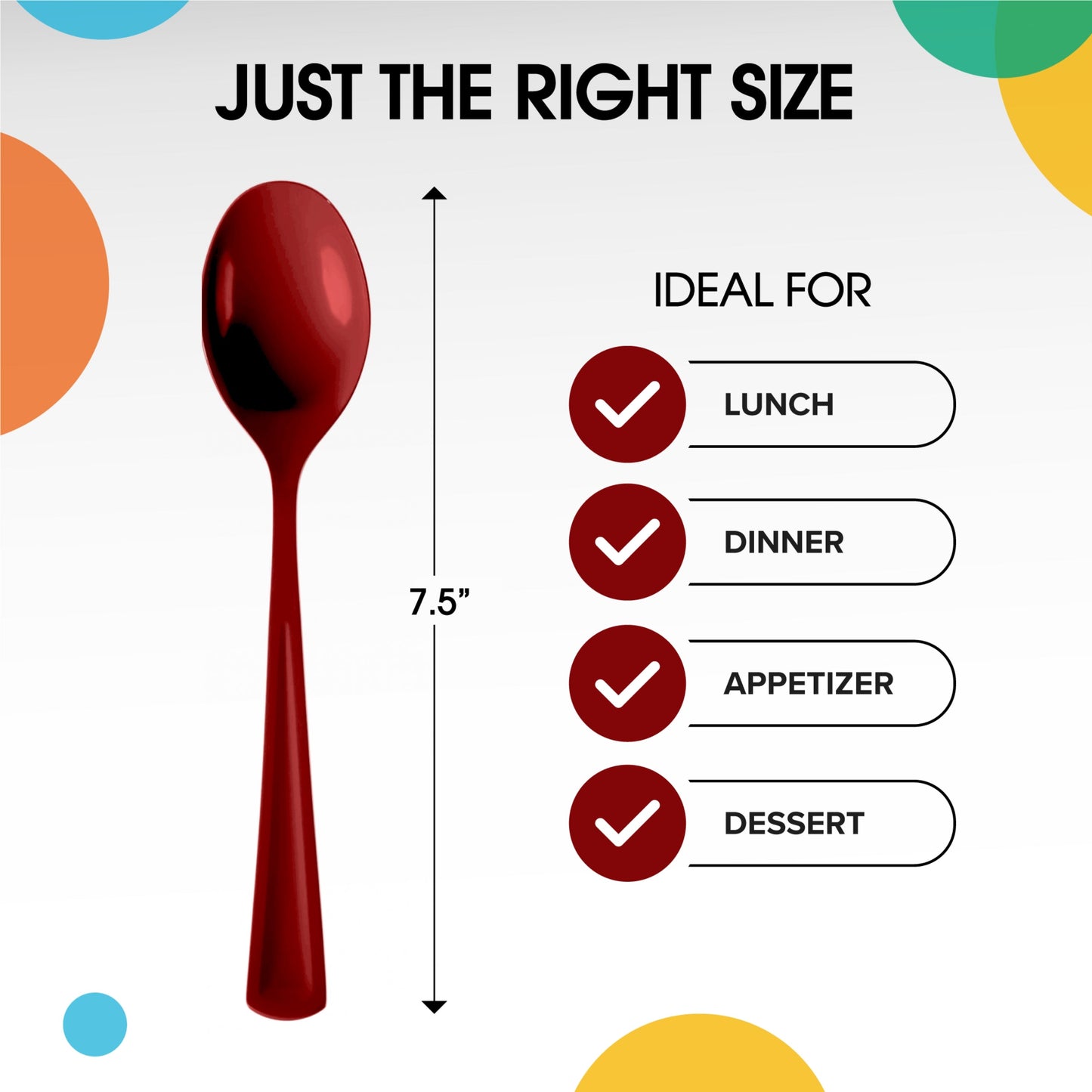 Heavy Duty Burgundy Plastic Spoons - 50 Ct.