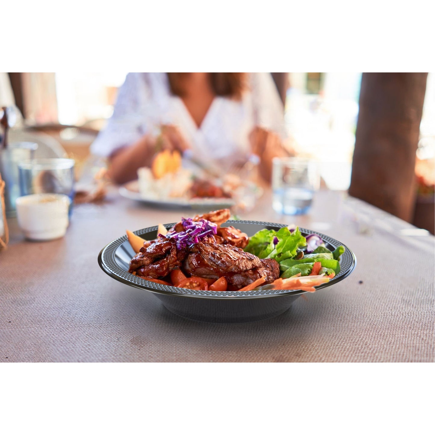 12 oz Black Plastic Bowls 50 Ct.