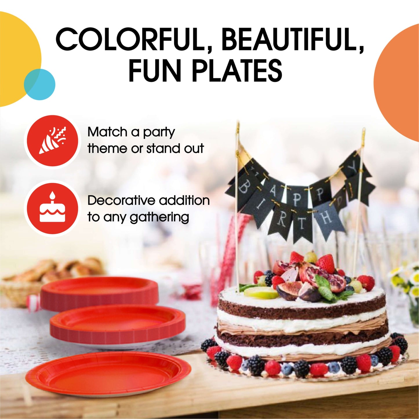 7 In. Red Paper Plates - 50 Ct.