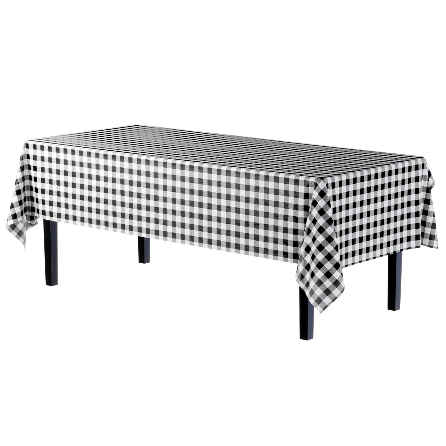 54 In. X 100 Ft. Select A Size Table Cover | Black Gingham
