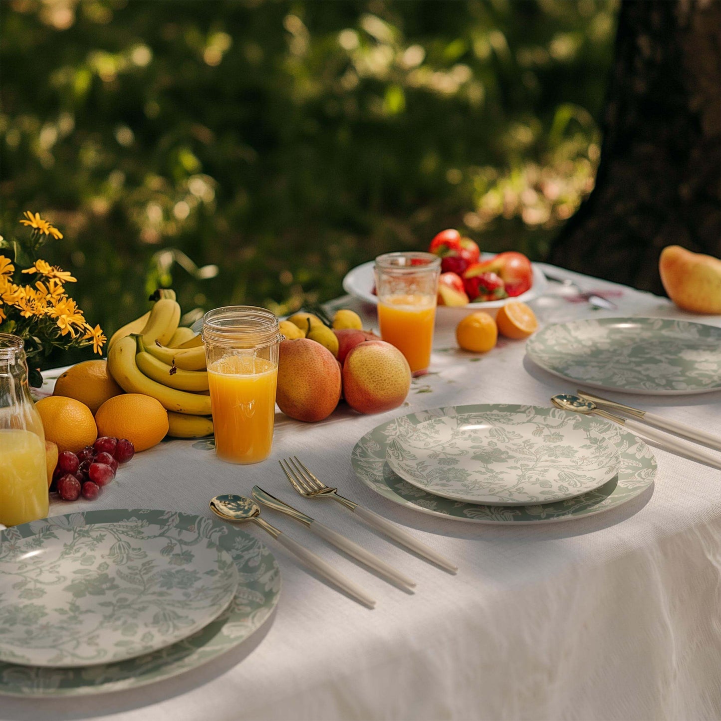 Earthtrends Gracy Design Paper Plates Combo Set 16/16.