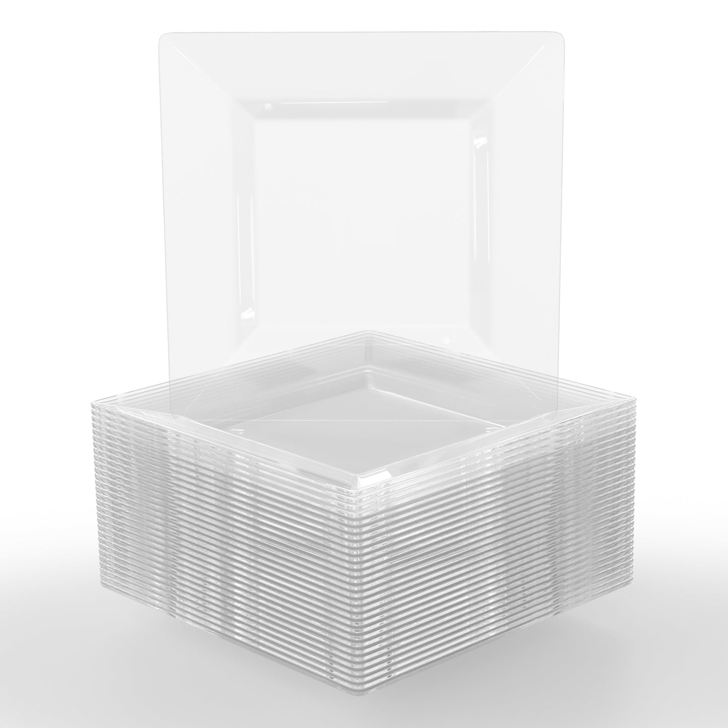 4.5 In. Clear Square Plates - 100 Count