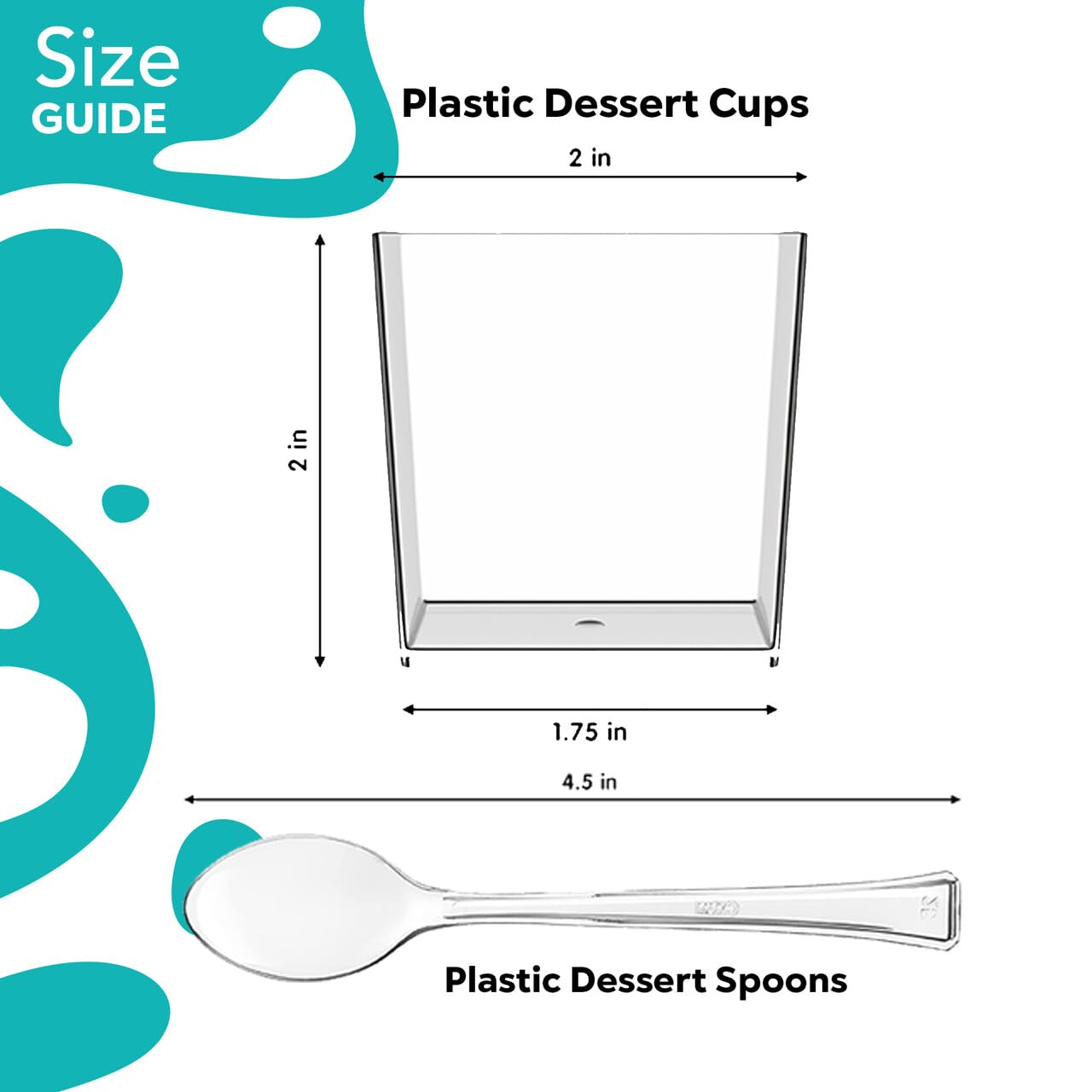 3.6 Oz. Clear Square Mousse Cups - 10 Ct.