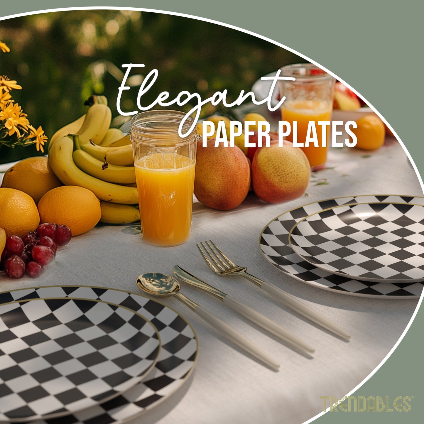 Earthtrends Checkered Design Plates Combo Set 20/20.