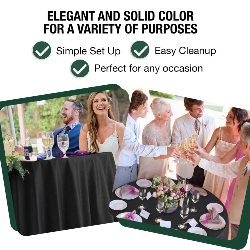 Premium 120" Round Black Table Cover