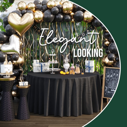 Premium 120" Round Black Table Cover