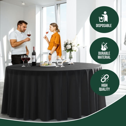 Premium 120" Round Black Table Cover