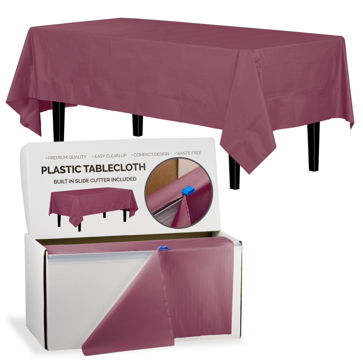 54" X 100' Select A Size Table Cover - Plum