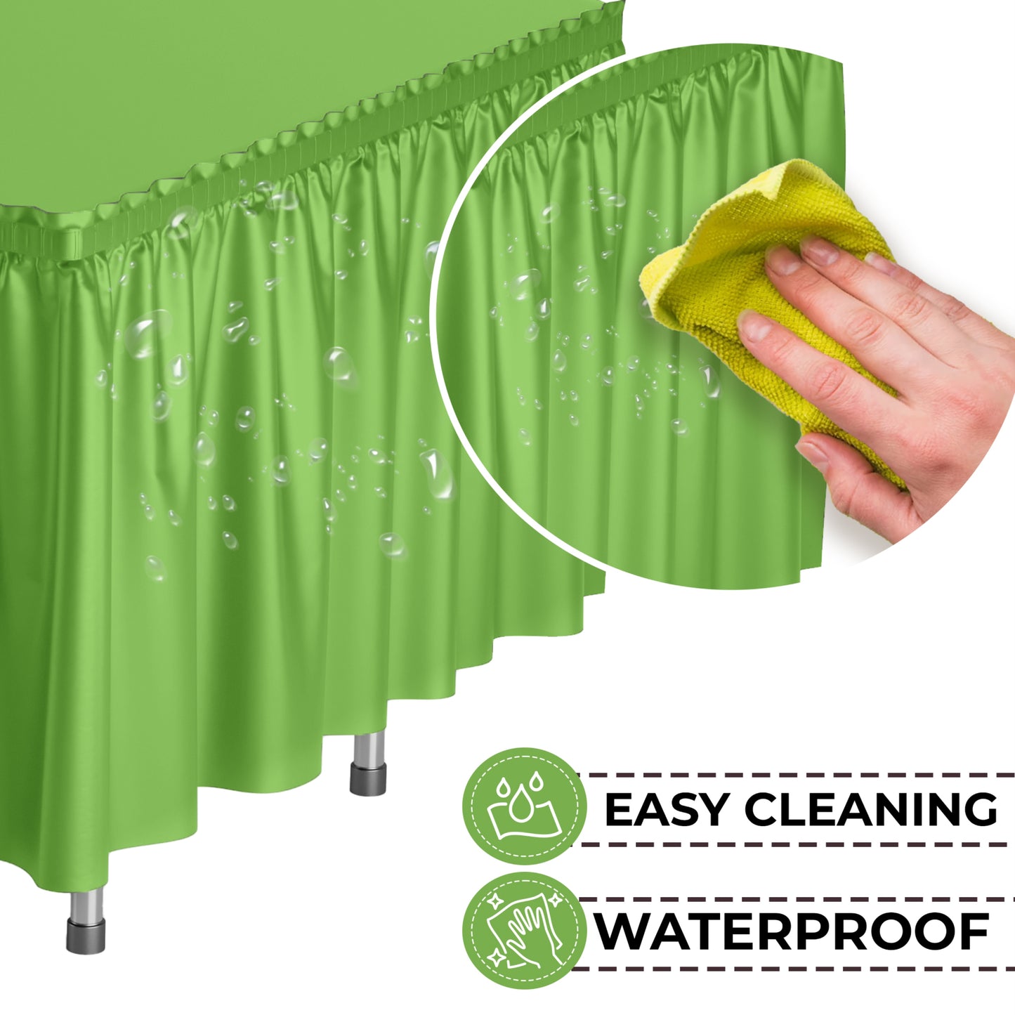 Lime Green Plastic Table Skirt