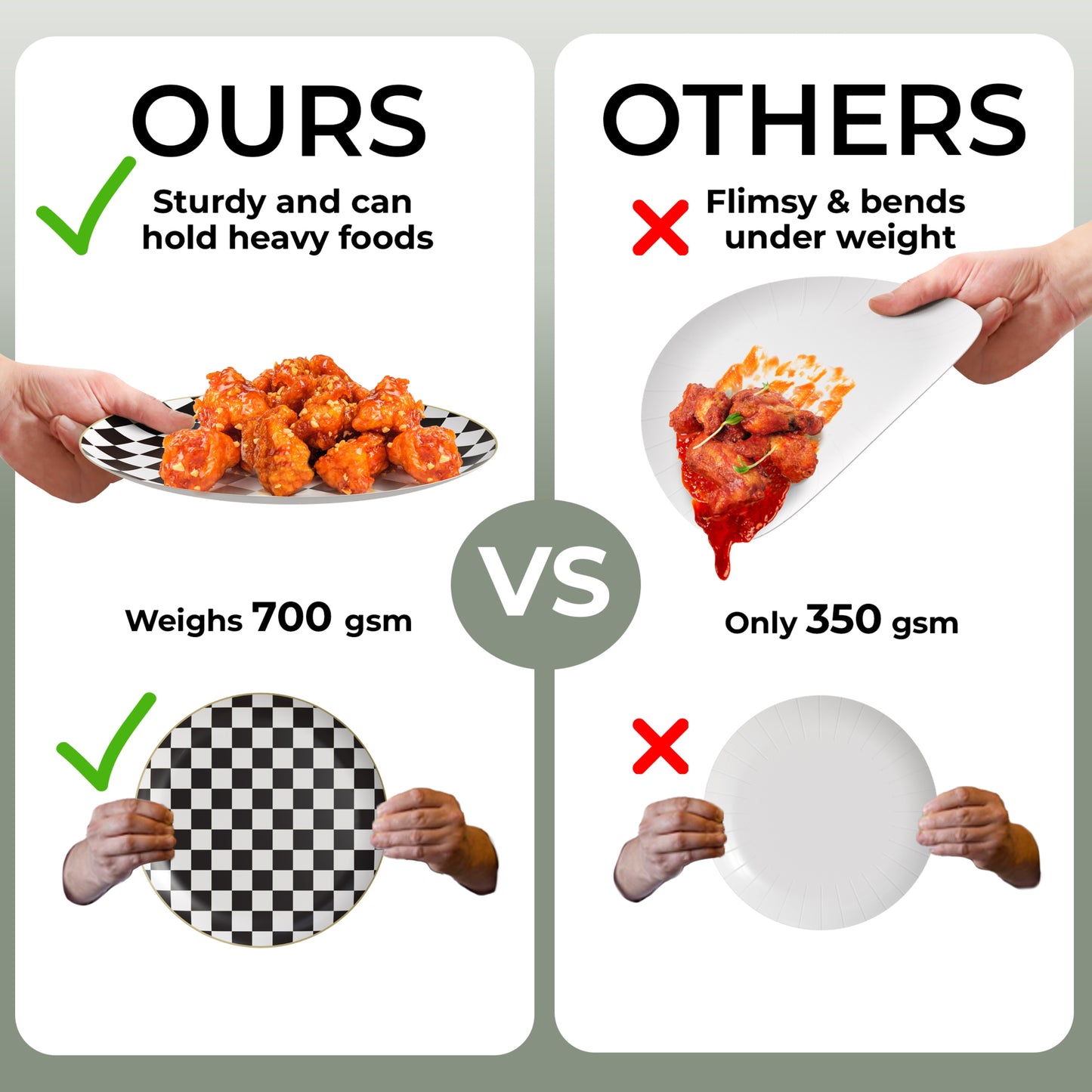 10 In. Earthtrends Checkered Design Plates | 20 Count
