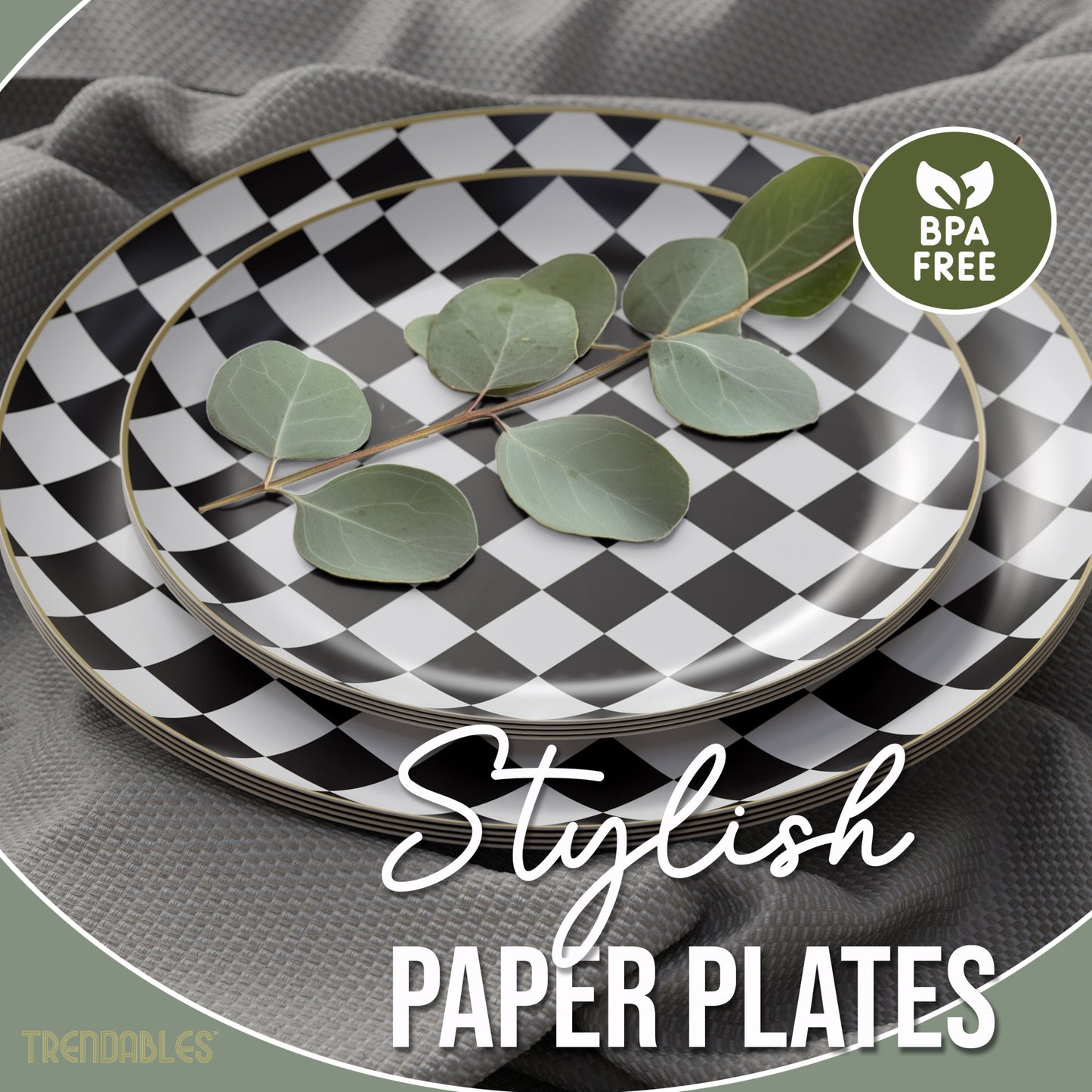 Earthtrends Checkered Design Plates Combo Set 20/20.