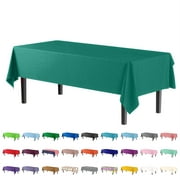 Exquisite Premium Plastic Tablecloth 54in. x 108in. Rectangle Table Cover - Teal