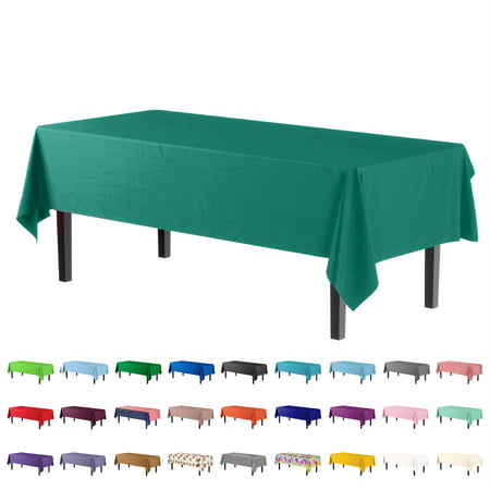 Exquisite Premium Plastic Tablecloth 54in. x 108in. Rectangle Table Cover - Teal