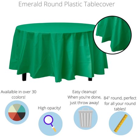 Premium Round Emerald Green Table Cover