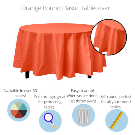 Premium Round Orange Table Cover