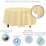 Premium Round Light Yellow Table Cover