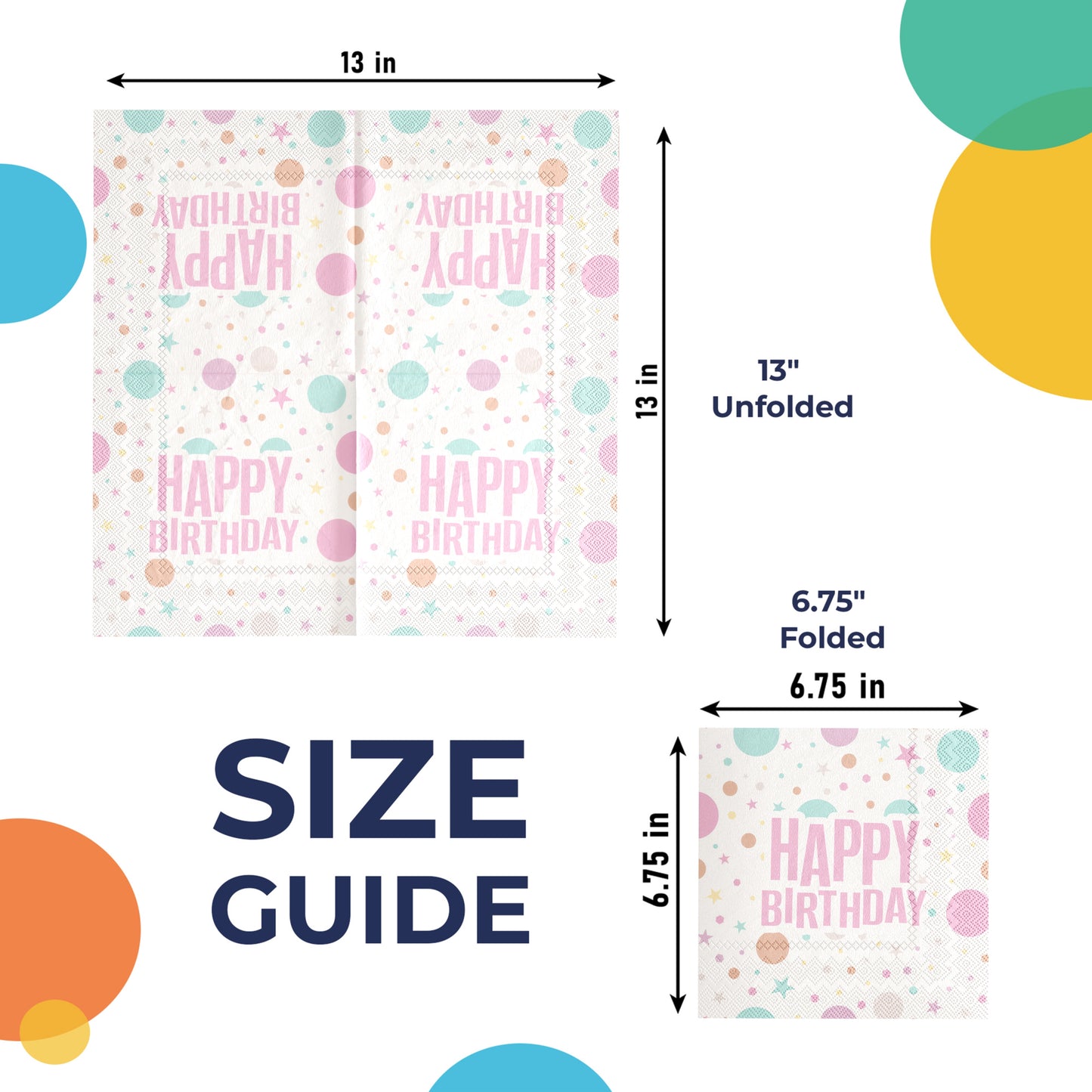 Pink Birthday Print Luncheon Napkins - 50 Ct.