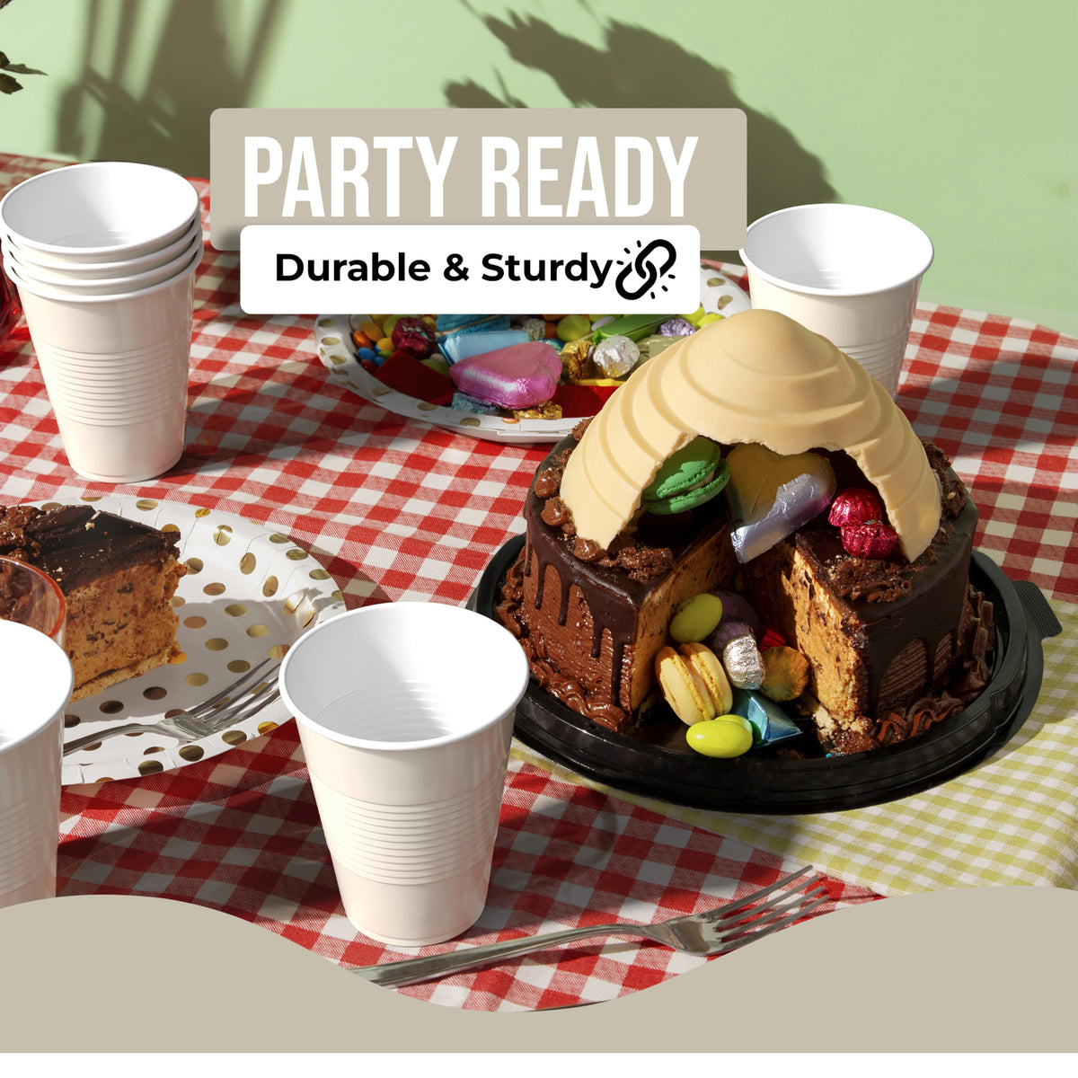 18 Oz. Ivory Plastic Cups - 50 Ct.