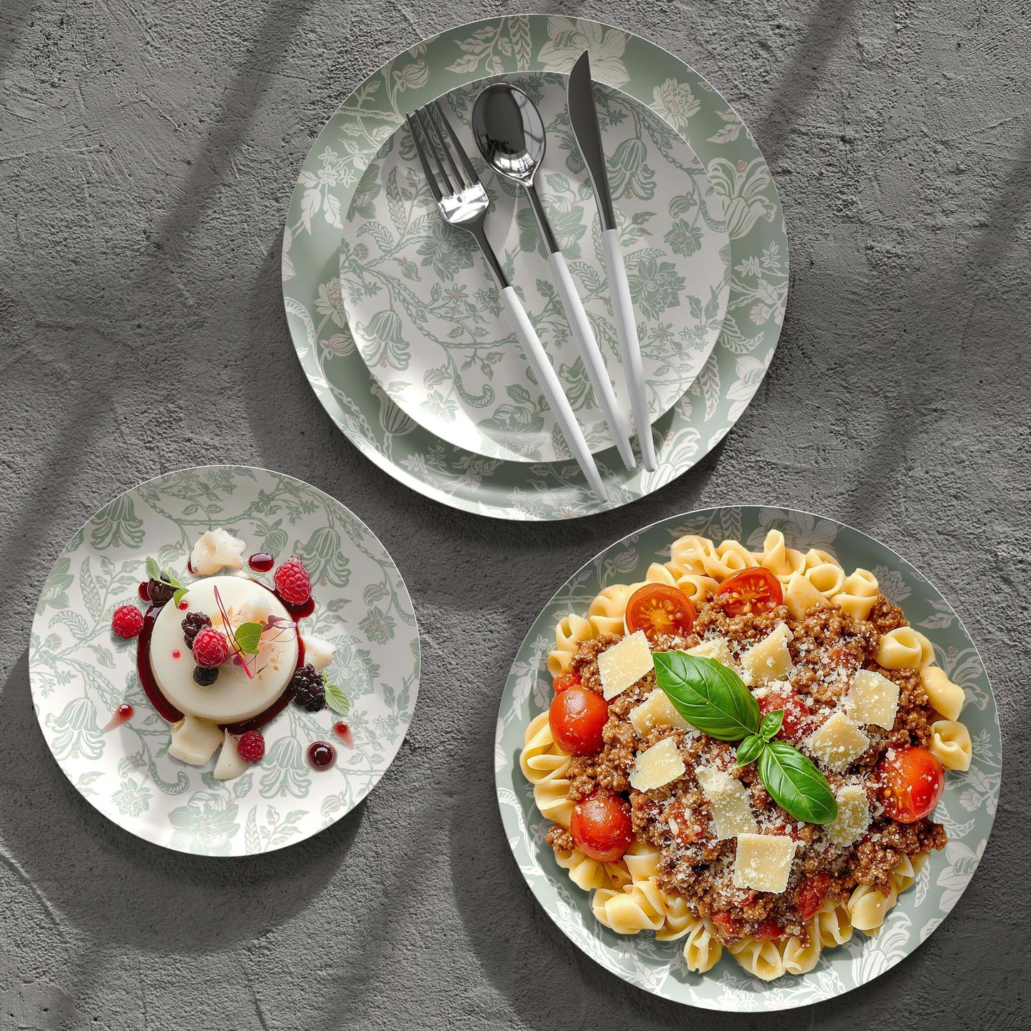 Earthtrends Gracy Design Paper Plates Combo Set 16/16.