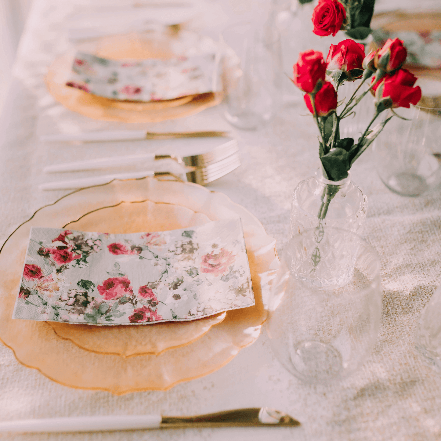 9" Rosè/Gold Petal Plates 20 Ct.
