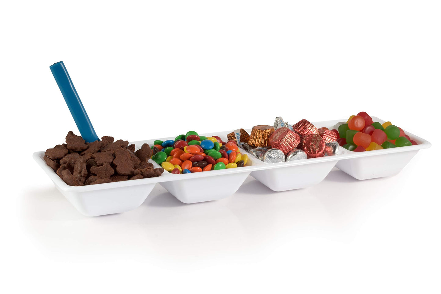 White 4 Compartment Tray 5.9 x 15.9