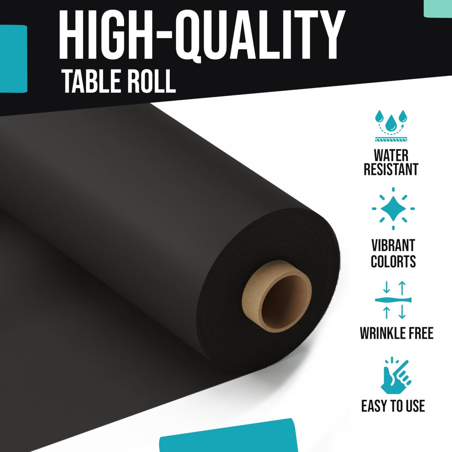 40 In. X 100 Ft. Black Table Roll