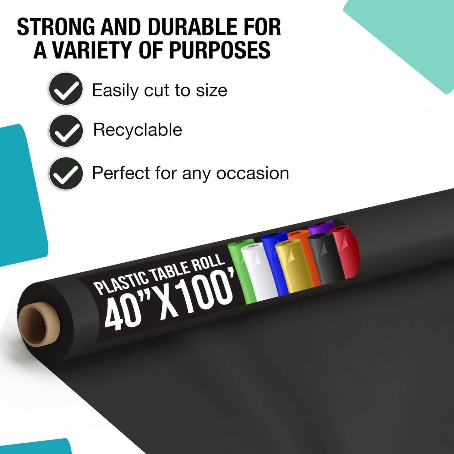 40 In. X 100 Ft. Black Table Roll