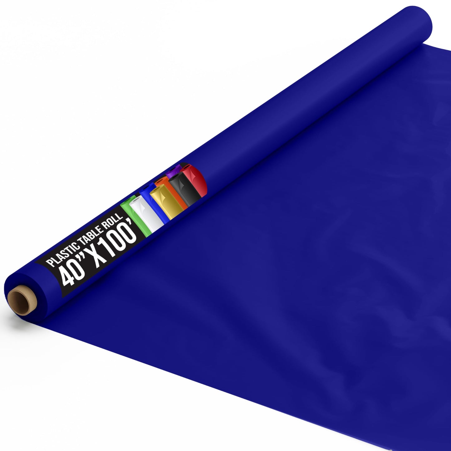 Exquisite Premium Quality Plastic Table Cover Banquet Roll, 40 in X 100 ft - Navy Blue