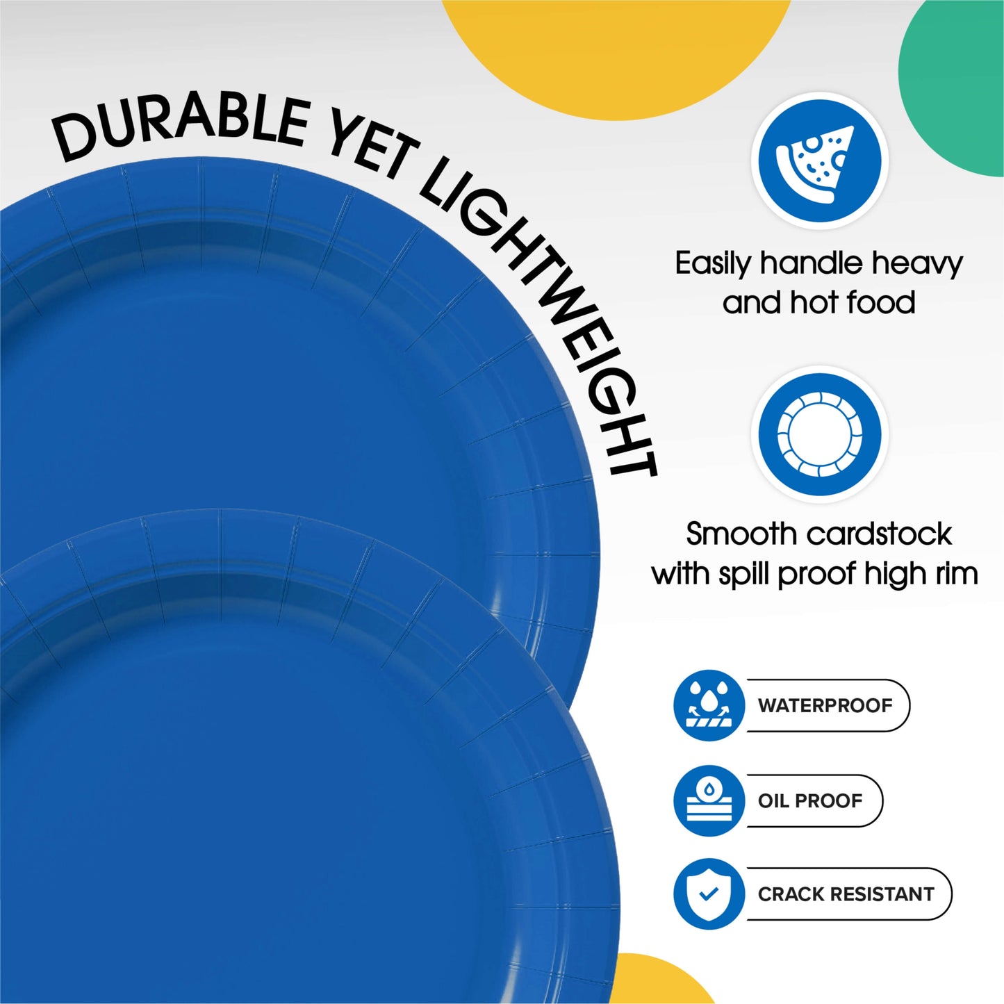 10 In. Dark Blue Paper Plates - 100 Ct.