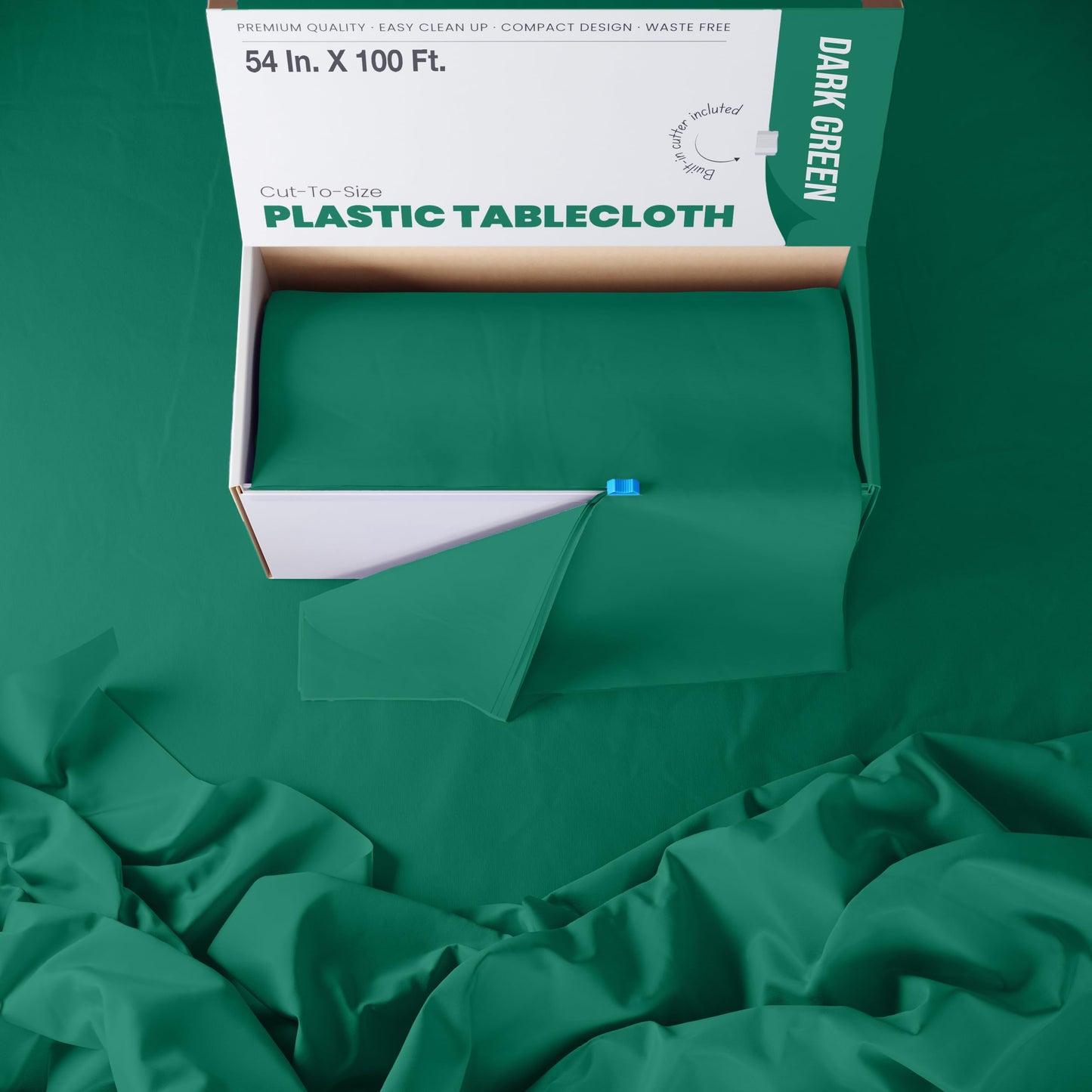 54" X 100' Select A Size Table Cover - Dark Green
