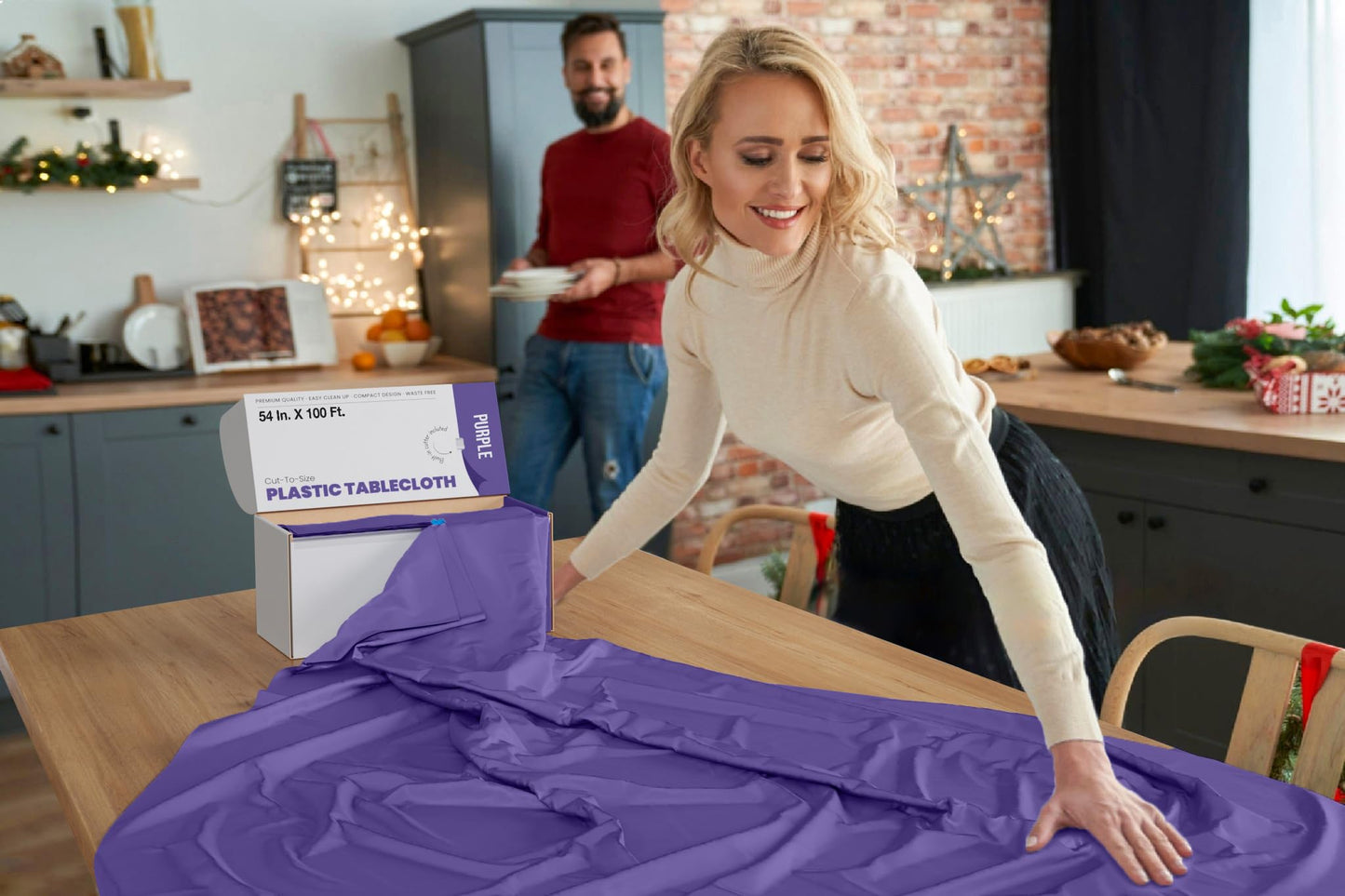 54" X 100' Select A Size Table Cover - Purple