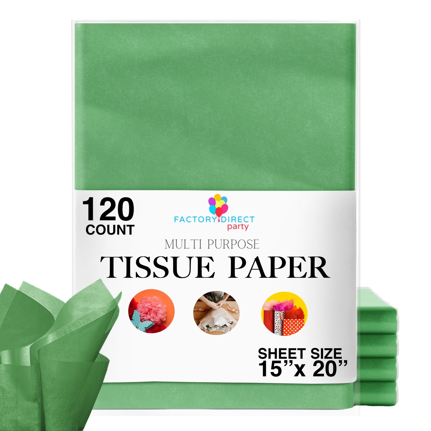Emerald Tissue Paper 15"" x 20"" | 120 Sheets