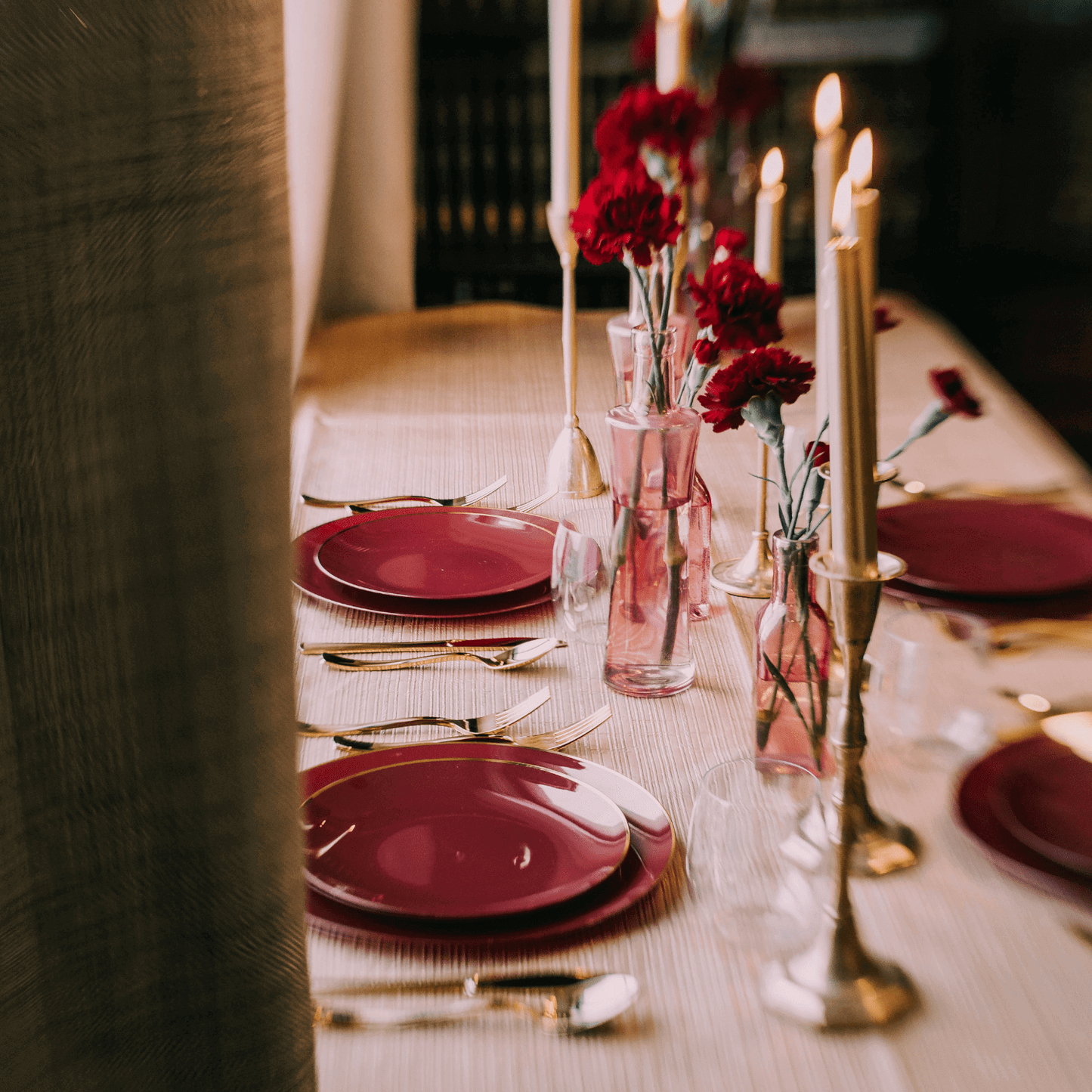 8" Classic Burgundy Design Plates (10)