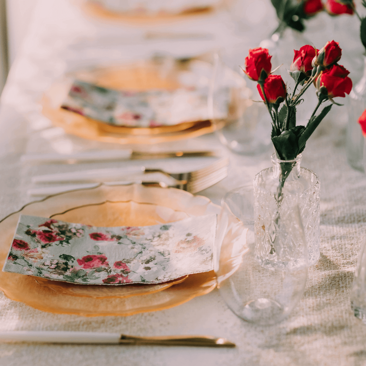 9" Rosè/Gold Petal Plates 20 Ct.
