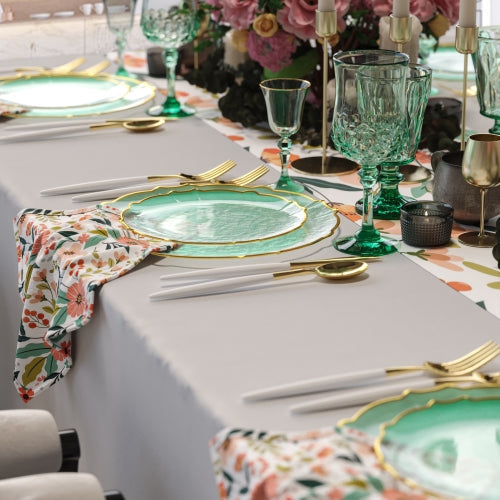 Mint/Gold Petal Plates - Combo Pack 20/20