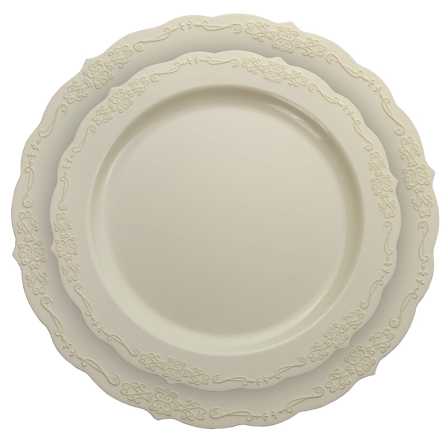 7.5 In. Ivory Victorian Design Plates - 20 ct.