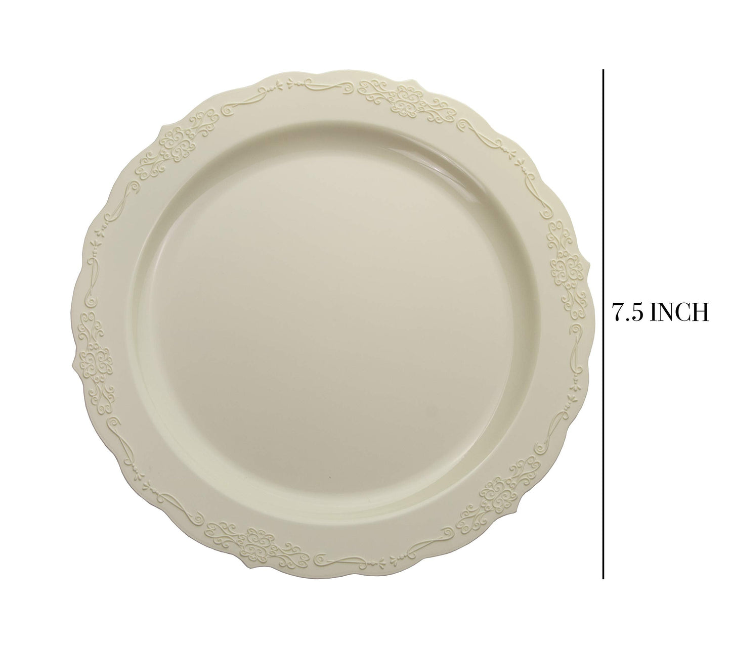 7.5 In. Ivory Victorian Design Plates - 20 ct.